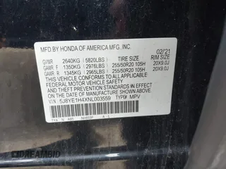 2022 Acura MDX Technology with VIN 5J8YE1H4XNL003559, listed as a IAAI auction lot 42232731 with 50,642 mi miles and . Bid and sale history available at DreamBid. Image 9.