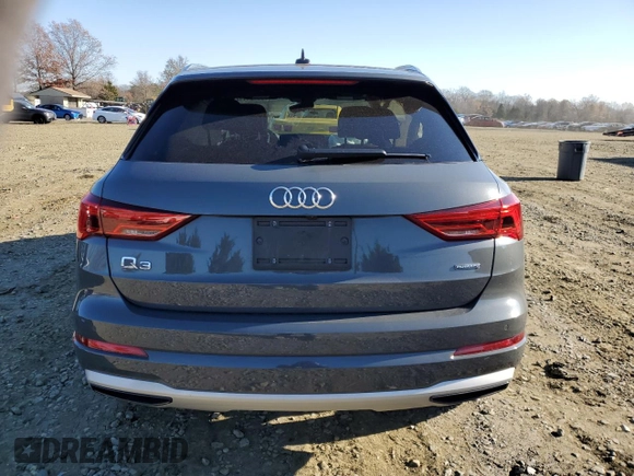 2020 Audi Q3 Premium with VIN WA1AECF3XL1106358, listed as a Copart auction lot 68481112 with 33,679 mi miles. Bid and sale history available at carsss.com. Image 6.