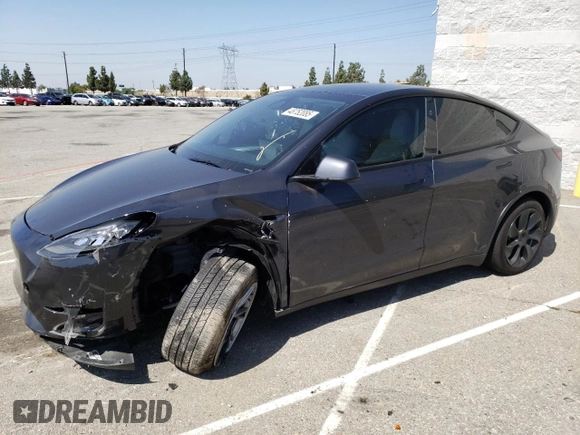 2024 Tesla Model Y z VIN 7SAYGDED1RF089192, wystawiony jako Copart lot #48752085 z przebiegiem 7 643 mil mil oraz Szkoda całkowita • Salvage title. Historia ofert i sprzedaży dostępna na DreamBid. Obrazek 1.