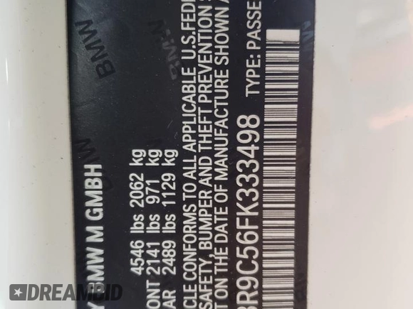 2015 BMW M4 with VIN WBS3R9C56FK333498, listed as a Copart auction lot 72363514 with 11,065 mi miles and Salvage Title. Bid and sale history available at carsss.com. Image 13.