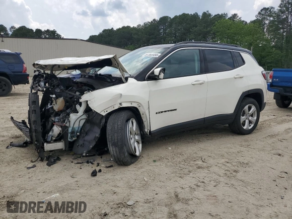 2020 Jeep Compass Latitude with VIN 3C4NJDBB1LT112466, listed as a Copart auction lot 57363495 with 40,155 mi miles and Salvage title. Bid and sale history available at DreamBid. Image 1.