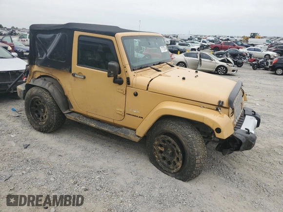 2014 Jeep Wrangler Sahara with VIN 1C4AJWBG8EL144691, listed as a Copart auction lot 71172514 with 111,322 mi miles and Salvage title. Bid and sale history available at DreamBid. Image 4.