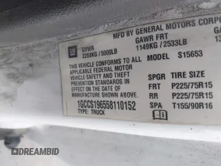 2005 Chevrolet Colorado LS ZQ8 with VIN 1GCCS196558110152, listed as a IAAI auction lot 42058390 with 264,742 mi miles. Bid and sale history available at carsss.com. Image 9.