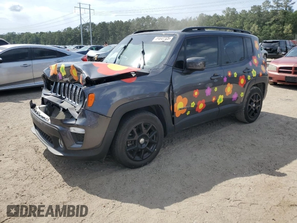 2020 Jeep Renegade Latitude with VIN ZACNJABBXLPM04037, listed as a Copart auction lot 56849225 with 30,738 mi miles and Salvage title. Bid and sale history available at DreamBid. Image 1.