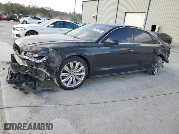 2017 Audi A8 L with VIN WAU44AFD1HN012059, listed as a Copart auction lot 80479364 with 126,890 mi miles and Salvage Title. Bid and sale history available at carsss.com. Image 1.
