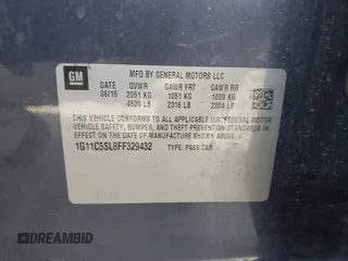 2015 Chevrolet Malibu LT with VIN 1G11C5SL8FF329432, listed as a IAAI auction lot 42148187 with 86,323 mi miles and . Bid and sale history available at DreamBid. Image 9.