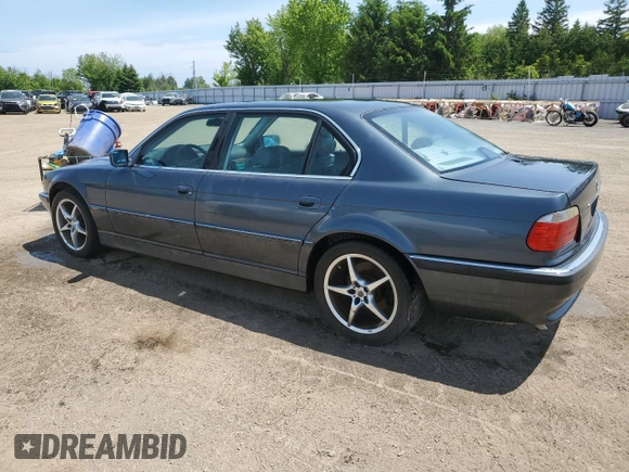 2001 BMW 7 Series 740iL with VIN WBAGH83411DP19107, listed as a Copart auction lot 61024385 with Not provided miles and Clean title. Bid and sale history available at DreamBid. Image 2.