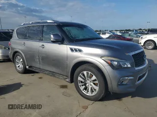 2015 Infiniti QX80 with VIN JN8AZ2NF9F9572311, listed as a Copart auction lot 75133454 with 0 mi miles and Salvage Title. Bid and sale history available at carsss.com. Image 4.