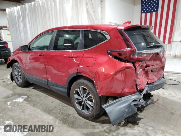 2022 Honda CR-V EX z VIN 2HKRW2H55NH639731, wystawiony jako Copart lot #57587305 z przebiegiem Nie podano mil oraz Szkoda całkowita • Salvage title. Historia ofert i sprzedaży dostępna na DreamBid. Obrazek 2.