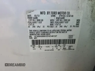 2013 Ford Explorer z VIN 1FM5K8B8XDGC46127, wystawiony jako Copart lot #51866845 z przebiegiem 112 260 mil mil oraz Szkoda całkowita • Salvage title. Historia ofert i sprzedaży dostępna na DreamBid. Obrazek 13.