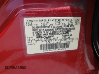 2012 Nissan Sentra 2.0 with VIN 3N1AB6AP0CL686712, listed as a Copart auction lot 57953395 with Not provided miles and Salvage title. Bid and sale history available at DreamBid. Image 12.