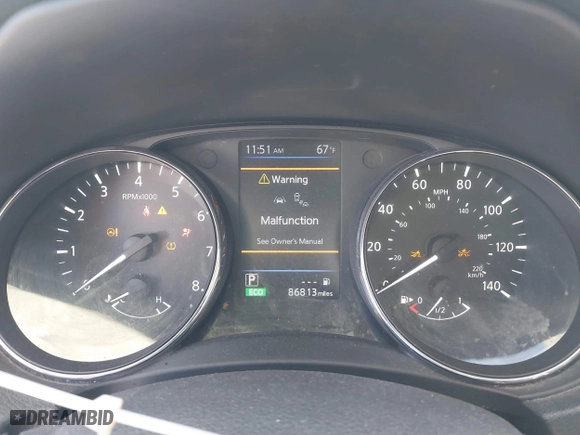 2019 Nissan Rogue SL with VIN 5N1AT2MTXKC732449, listed as a IAAI auction lot 41276747 with 86,813 mi miles. Bid and sale history available at carsss.com. Image 7.