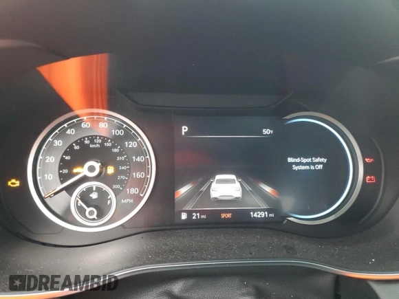 2023 Genesis G70 2.0T with VIN KMTG34TA4PU123662, listed as a Copart auction lot 41686764 with 14,291 mi miles and Non Repairable. Bid and sale history available at DreamBid. Image 9.
