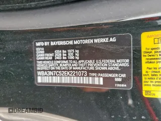 2014 BMW 4 Series 428i with VIN WBA3N7C52EK221073, listed as a Copart auction lot 63798085 with 101,862 mi miles and Salvage title. Bid and sale history available at DreamBid. Image 12.