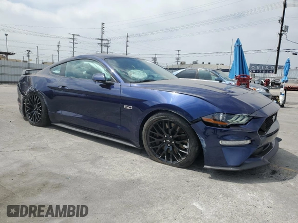 2019 Ford Mustang GT with VIN 1FA6P8CF5K5188157, listed as a Copart auction lot 62014865 with 14,346 mi miles and Salvage title. Bid and sale history available at DreamBid. Image 4.