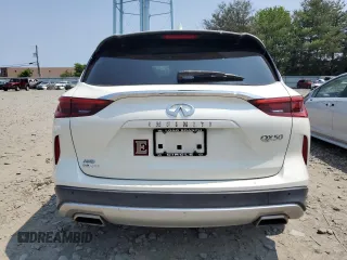 2019 Infiniti QX50 Essential with VIN 3PCAJ5M3XKF117589, listed as a Copart auction lot 58156705 with 59,554 mi miles and Salvage title. Bid and sale history available at DreamBid. Image 6.