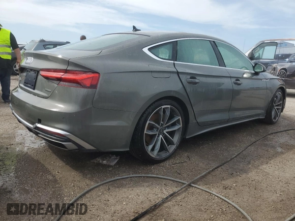 2023 Audi A5 Sportback S line Premium with VIN WAUDACF53PA032901, listed as a Copart auction lot 74428984 with Not provided miles and Non repairable. Bid and sale history available at DreamBid. Image 3.