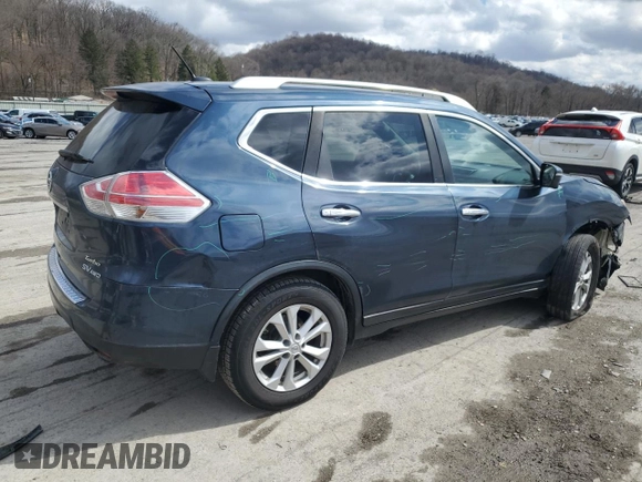 2015 Nissan Rogue S with VIN KNMAT2MVXFP578751, listed as a Copart auction lot 50409875 with 174,142 mi miles and Salvage Title. Bid and sale history available at carsss.com. Image 3.