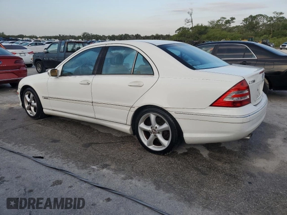 2005 Mercedes-Benz C with VIN WDBRF40J95F663026, listed as a Copart auction lot 53573595 with Not Provided miles and Salvage Title. Bid and sale history available at DreamBid. Image 2.