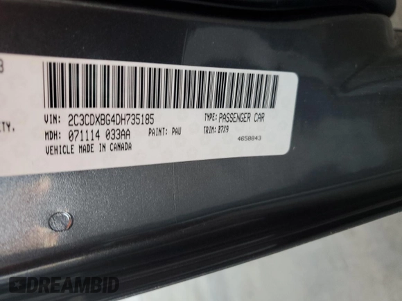 2013 Dodge Charger SE z VIN 2C3CDXBG4DH735185, wystawiony jako Copart lot #56763685 z przebiegiem 119 640 mil mil oraz Szkody całkowita. Historia ofert i sprzedaży dostępna na DreamBid. Obrazek 12.