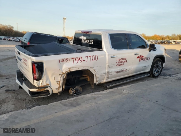 2023 GMC Sierra 1500 Denali Ultimate with VIN 1GTUUHEL7PZ243379, listed as a Copart auction lot 80471534 with 23,164 mi miles and Salvage Title. Bid and sale history available at carsss.com. Image 3.