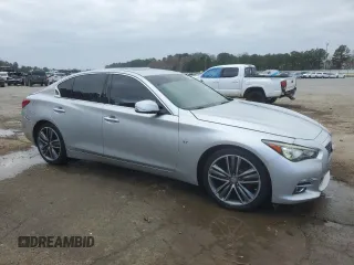 2014 Infiniti Q50 with VIN JN1BV7AP0EM688292, listed as a Copart auction lot 44427385 with 174,233 mi miles and Salvage title. Bid and sale history available at DreamBid. Image 4.