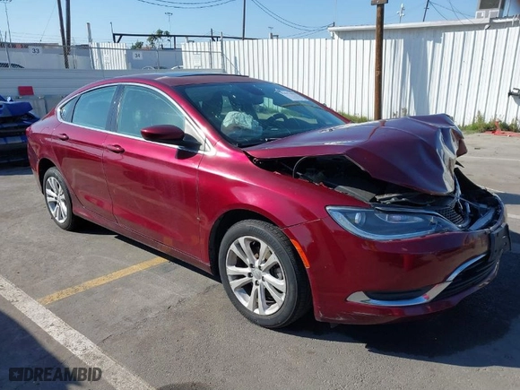 2015 Chrysler 200 Limited with VIN 1C3CCCAB7FN621533, listed as a IAAI auction lot 41647384 with 119,290 mi miles. Bid and sale history available at carsss.com. Image 1.