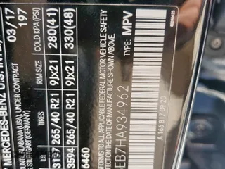 2017 Mercedes-Benz GLE 43 AMG с VIN 4JGDA6EB7HA934962, выставлен на аукционе Copart как лот 52124505 с пробегом 29 890 миль миль и Списание • Salvage title. История ставок и продаж доступна на DreamBid. Изображение 13.