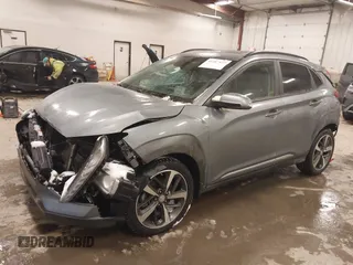 2021 Hyundai Kona Ultimate with VIN KM8K5CA55MU686696, listed as a IAAI auction lot 41347527 with 38,750 mi miles. Bid and sale history available at carsss.com. Image 17.