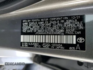 2022 Toyota Mirai XLE z VIN JTDAAAAA3NA004642, wystawiony jako Copart lot #43978625 z przebiegiem 19 715 mil mil oraz Szkoda całkowita • Salvage title. Historia ofert i sprzedaży dostępna na DreamBid. Obrazek 13.