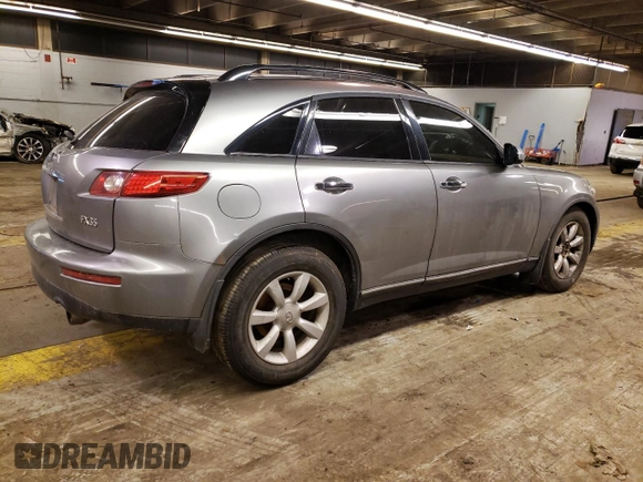 2004 Infiniti FX35 with VIN JNRAS08W24X221989, listed as a Copart auction lot 41694114 with 189,738 mi miles and Salvage Title. Bid and sale history available at carsss.com. Image 3.