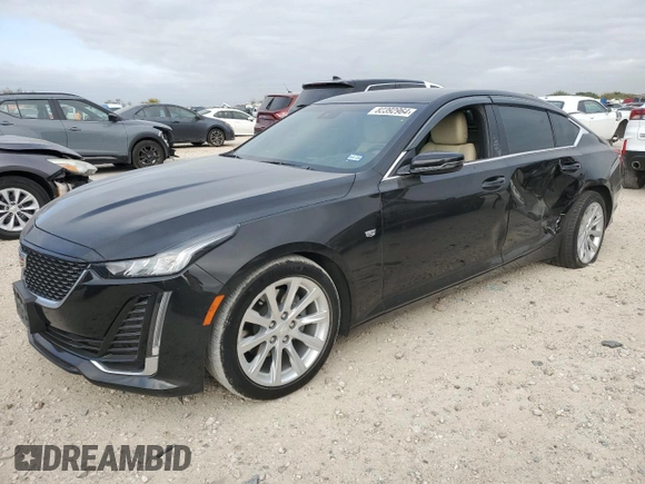 2021 Cadillac CT5 Luxury z VIN 1G6DM5RK9M0113722, wystawiony jako Copart lot #82392964 z przebiegiem 83 333 mil mil oraz Czysty tytuł • Clean title. Historia ofert i sprzedaży dostępna na DreamBid. Obrazek 1.