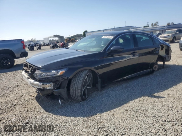 2019 Honda Accord Sport with VIN 1HGCV1F3XKA090777, listed as a Copart auction lot 55314915 with 52,077 mi miles and Salvage Title. Bid and sale history available at DreamBid. Image 1.