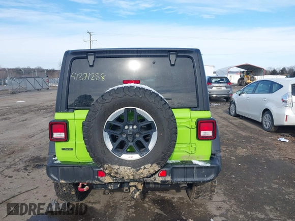 2021 Jeep Wrangler Unlimited Rubicon with VIN 1C4JJXFM1MW797737, listed as a IAAI auction lot 41371288 with 48,129 mi miles. Bid and sale history available at carsss.com. Image 16.