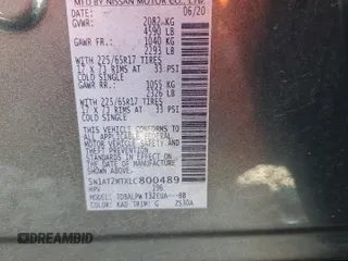 2020 Nissan Rogue S with VIN 5N1AT2MTXLC800489, listed as a Copart auction lot 50518015 with 71,944 mi miles and Salvage Title. Bid and sale history available at carsss.com. Image 14.