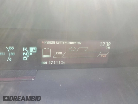 2012 Toyota Prius One with VIN JTDKN3DU7C1542171, listed as a Copart auction lot 55886075 with 171,112 mi miles and Clean Title. Bid and sale history available at DreamBid. Image 9.