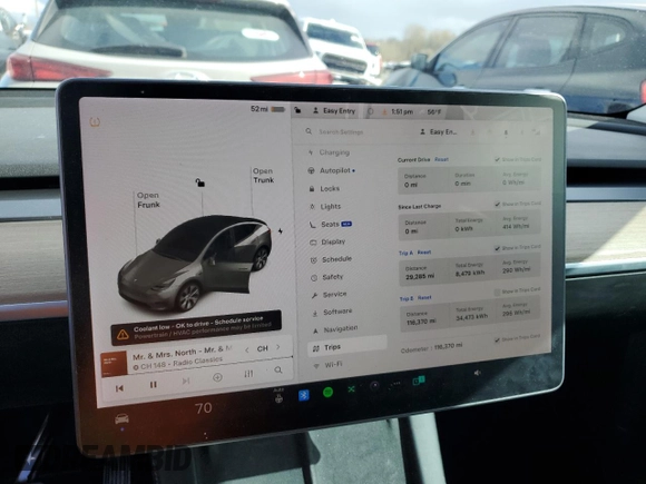 2021 Tesla Model Y Long Range with VIN 5YJYGAEE4MF200914, listed as a Copart auction lot 46946845 with 116,370 mi miles and Salvage Title. Bid and sale history available at DreamBid. Image 9.