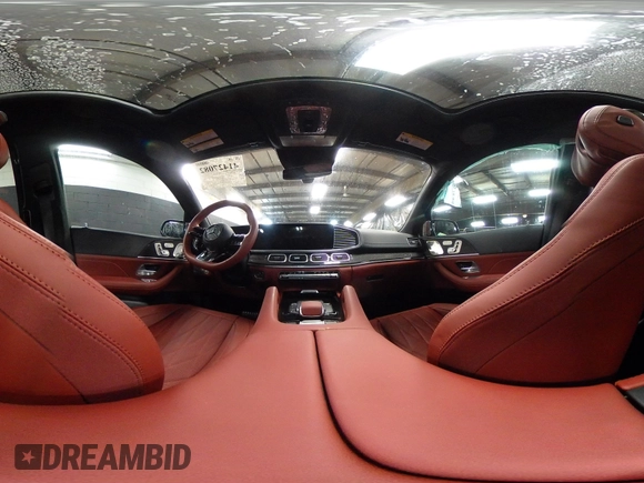 2025 Mercedes-Benz GLS 63 AMG with VIN 4JGFF8KE2SB318849, listed as a IAAI auction lot 41427082 with 442 mi miles and . Bid and sale history available at DreamBid. Image 19.