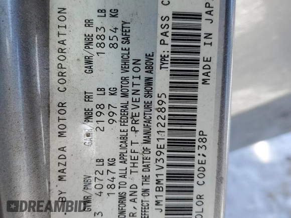 2014 Mazda 3 S Touring with VIN JM1BM1V39E1122895, listed as a Copart auction lot 45788285 with 152,292 mi miles and Salvage Title. Bid and sale history available at DreamBid. Image 13.