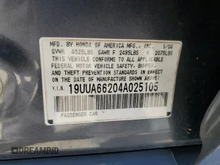 2004 Acura TL with VIN 19UUA66204A025105, listed as a Copart auction lot 52652255 with 154,695 mi miles and Salvage Title. Bid and sale history available at carsss.com. Image 12.