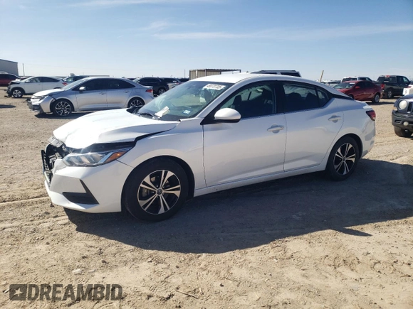 2021 Nissan Sentra SV with VIN 3N1AB8CV3MY251890, listed as a Copart auction lot 49070705 with 57,464 mi miles and Salvage Title. Bid and sale history available at carsss.com. Image 1.