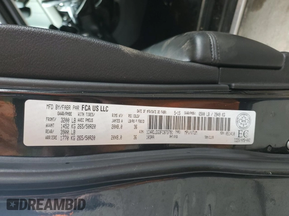 2015 Dodge Durango Limited with VIN 1C4RDJDG3FC873791, listed as a Copart auction lot 48118365 with 175,554 mi miles and Clean Title. Bid and sale history available at carsss.com. Image 13.