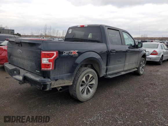 2019 Ford F-150 XL with VIN 1FTEW1EP3KFD47130, listed as a Copart auction lot 83993394 with 191,506 mi miles and Salvage Title. Bid and sale history available at carsss.com. Image 3.