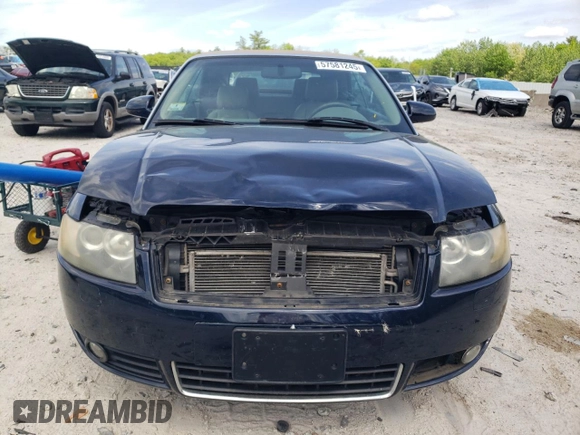 2004 Audi A4 1.8T with VIN WAUAC48H84K006973, listed as a Copart auction lot 57581245 with 118,226 mi miles and Clean title. Bid and sale history available at DreamBid. Image 5.