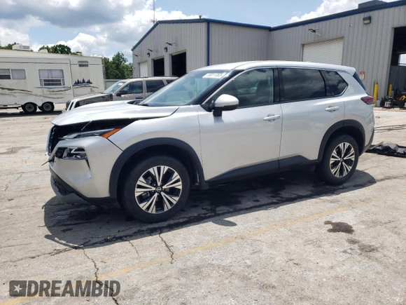 2021 Nissan Rogue SV z VIN 5N1AT3BB7MC733691, wystawiony jako Copart lot #59011065 z przebiegiem 61 827 mil mil oraz Szkoda całkowita • Salvage title. Historia ofert i sprzedaży dostępna na DreamBid. Obrazek 1.