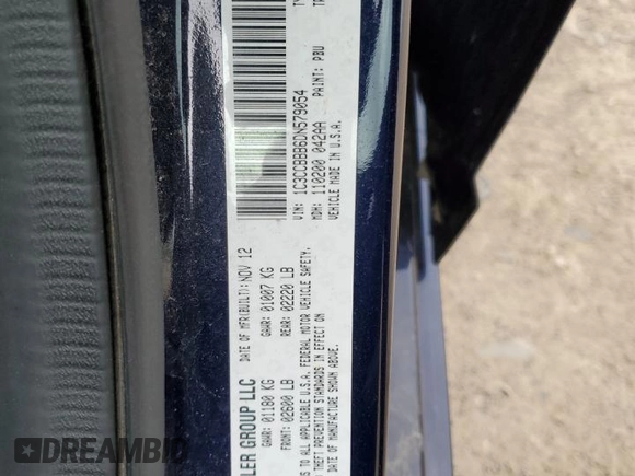 2013 Chrysler 200 Touring with VIN 1C3CCBBB6DN579054, listed as a Copart auction lot 55364235 with 132,901 mi miles and Non Repairable. Bid and sale history available at DreamBid. Image 12.