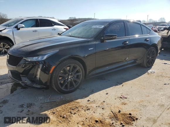 2020 Cadillac CT5 V-Series with VIN 1G6DV5RW8L0150419, listed as a Copart auction lot 87421384 with 58,743 mi miles and Salvage Title. Bid and sale history available at carsss.com. Image 1.