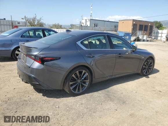 2022 Lexus IS 350 F Sport with VIN JTHGZ1B28N5055765, listed as a Copart auction lot 55329005 with 30,730 mi miles and Salvage title. Bid and sale history available at DreamBid. Image 3.