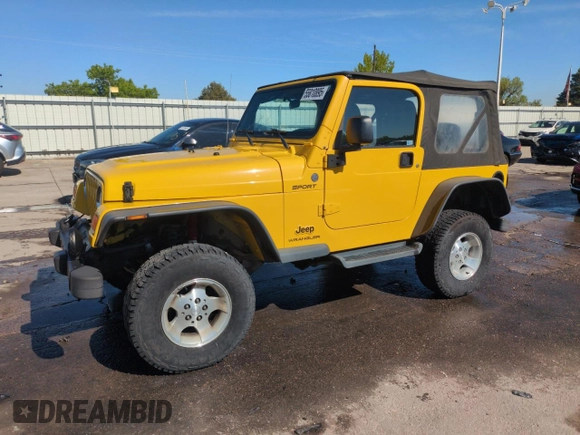 2004 Jeep Wrangler Sport z VIN 1J4FA49S64P751615, wystawiony jako Copart lot #55810895 z przebiegiem 128 165 mil mil oraz Szkoda całkowita • Salvage title. Historia ofert i sprzedaży dostępna na DreamBid. Obrazek 1.
