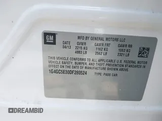 2013 Buick LaCrosse Leather with VIN 1G4GC5E30DF280524, listed as a IAAI auction lot 42216828 with 107,045 mi miles and . Bid and sale history available at DreamBid. Image 9.